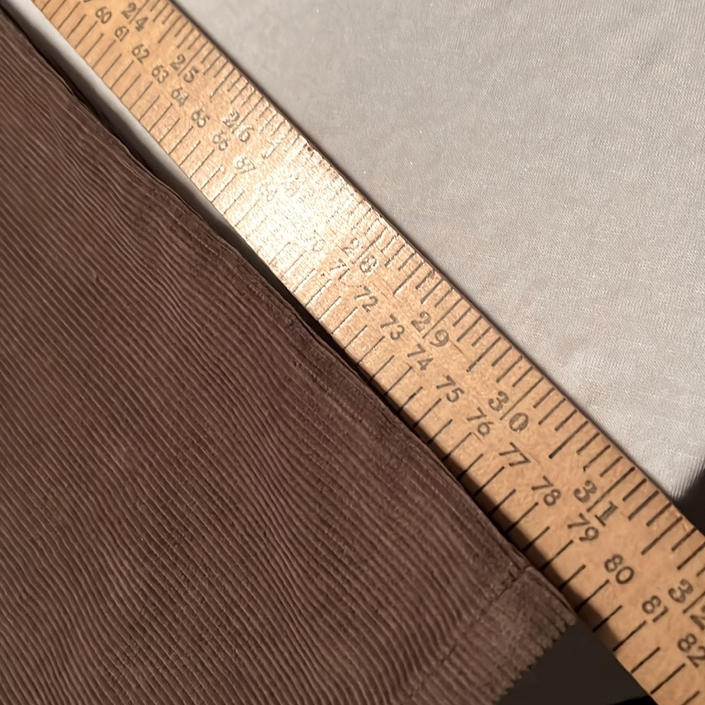 NEW- SLOUCHY SZ-12 CORDUROY DAD PANTS in TAN/LT-BROWN, THIN-WALED - Picture 7 of 9